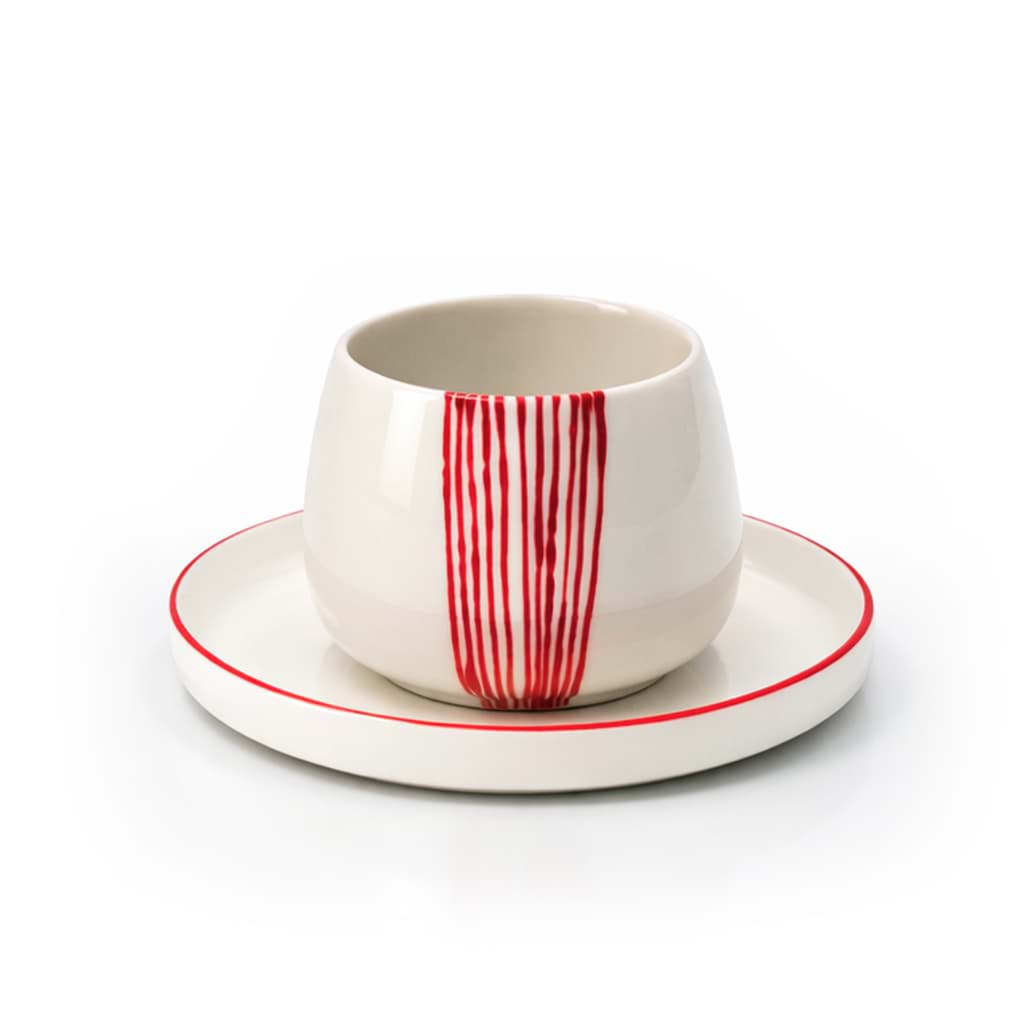 Lines Curve Espresso Set Kırmızı resmi