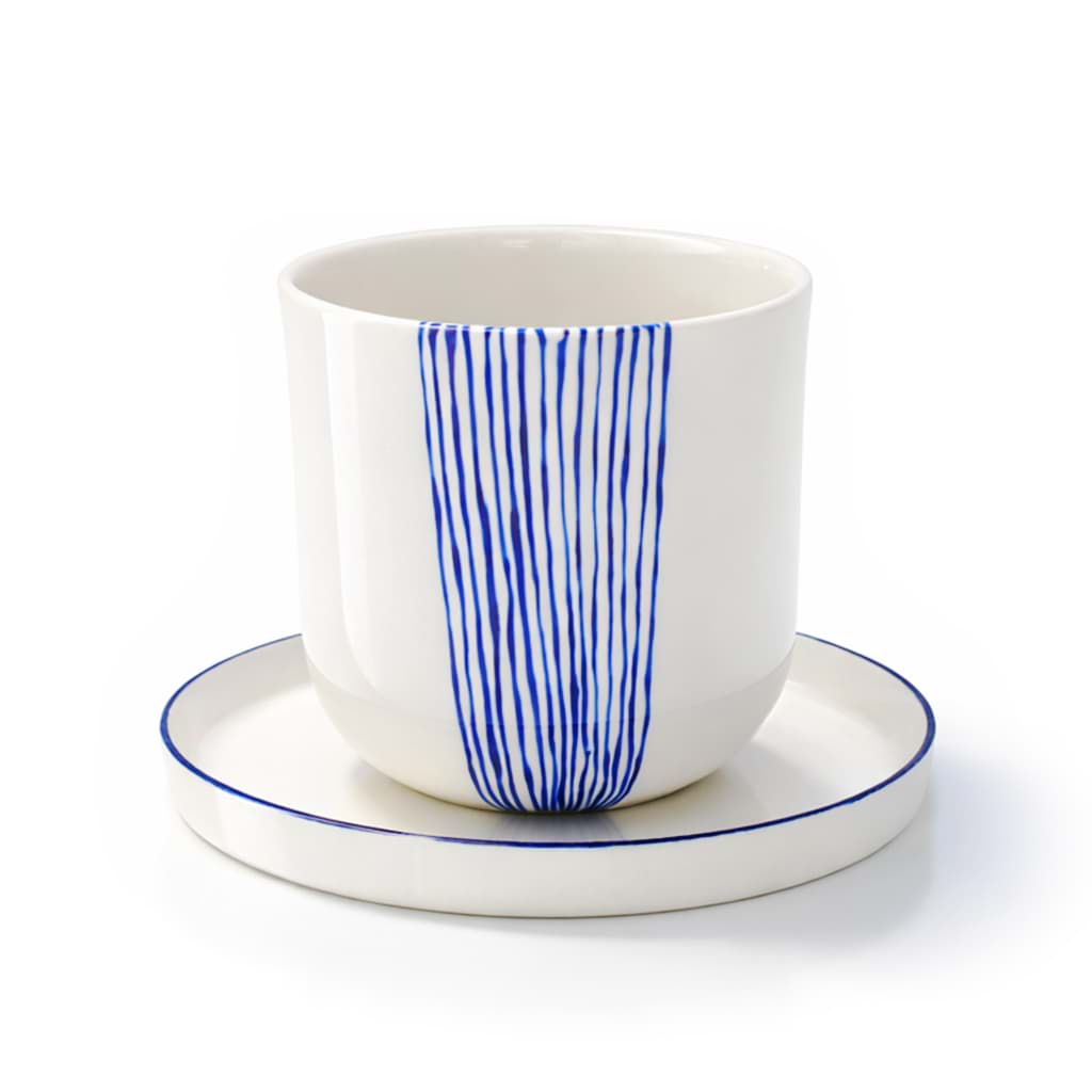 Lines Curve Mug Set Mavi resmi